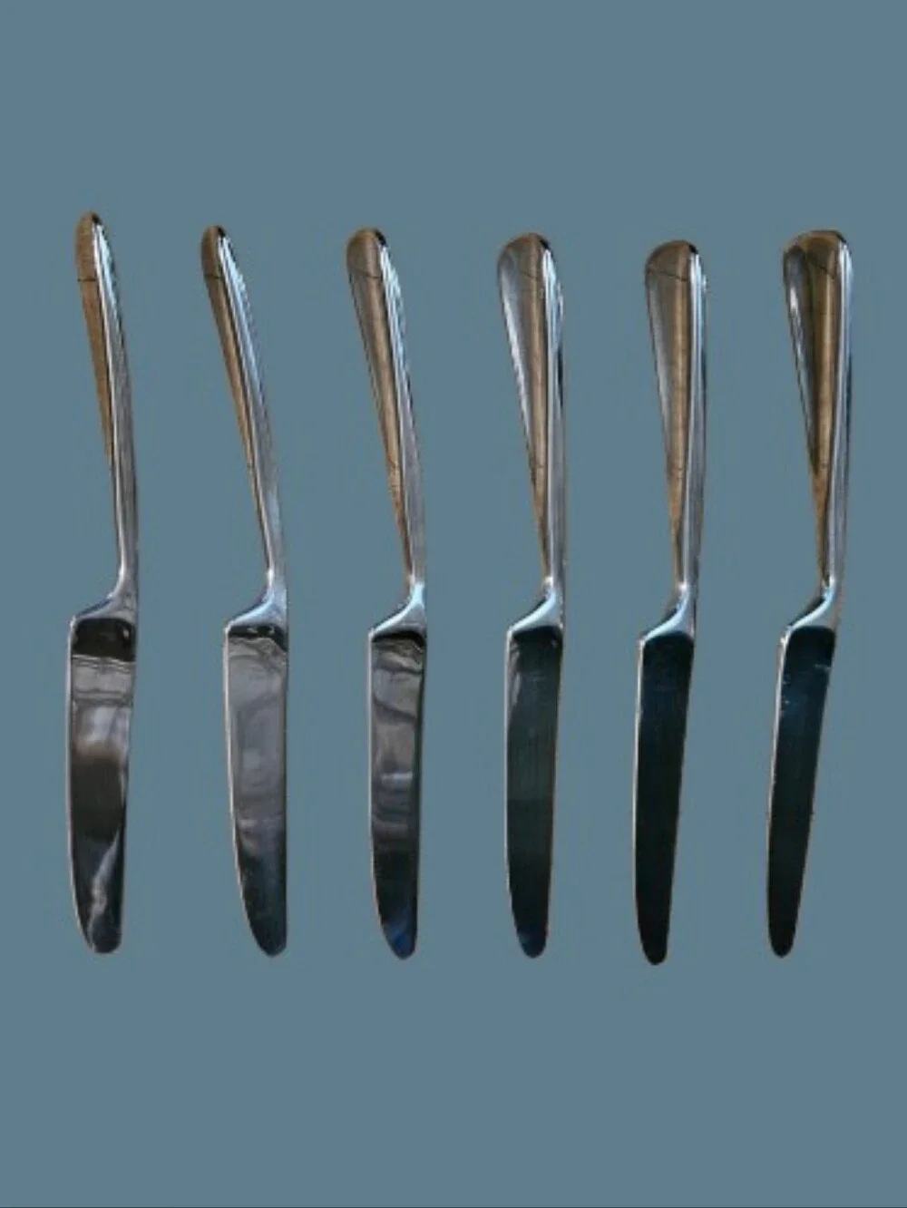 Towle Wave Glossy Angled Tip Stainless Steel Dinner Knives Set of 12